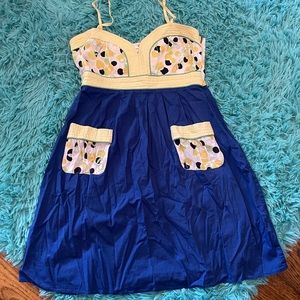 Vintage style spaghetti strap dress with pockets